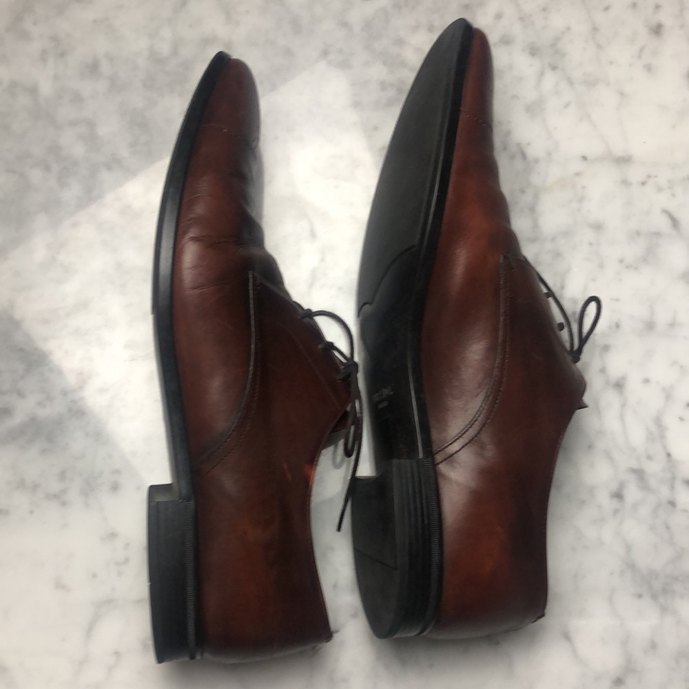 PRADA Men's Brown Leather Lace-Up Dress Shoes 9.5 - Picture 4 of 13